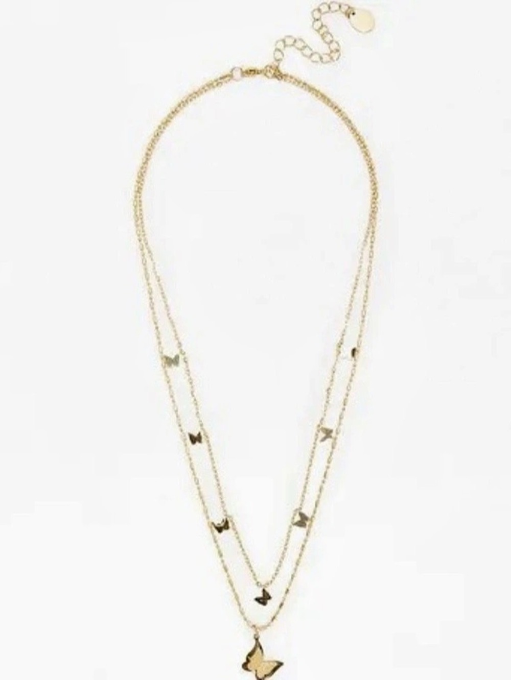 LA Hearts Butterfly Layered Necklace in Gold Like New